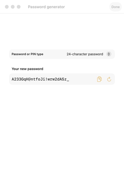 PassBox password generator with PIN and password options